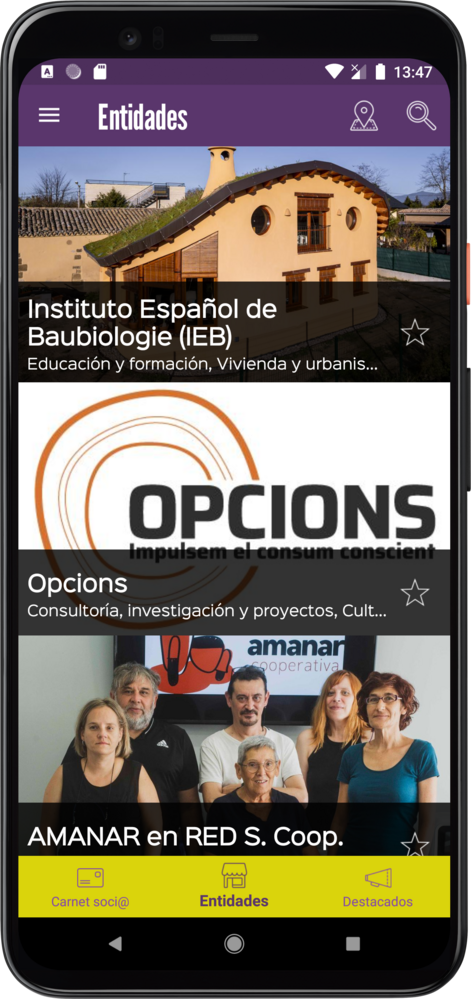 Entidades app móvil